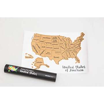 Scratch Your Travels USA Watercolor Map Poster 12x18
