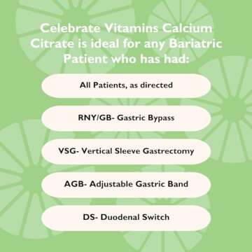 Celebrate Vitamins Bariatric 500mg Calcium Citrate Soft Chews with 500 IU Vitamin D3 – Essential for Gastric Bypass Patients & Bone Health - Sugar & Gluten Free, Cherry (90 Chews)