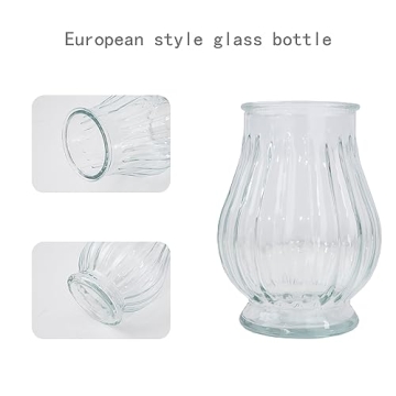 JARELING Silk Peonies in Glass Vase for Elegant Home Decor