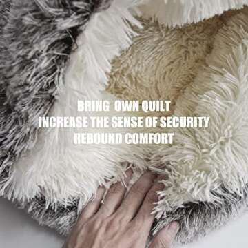 ShinHye Cat Bed Round Plush Fluffy Hooded Cat Bed Cave, Cozy for Indoor Cats or Small Dog beds, Soothing Pet Beds Doughnut Calm Anti-nxiety Dog Bed - Waterproof Bottom Washable (20×20inch, Grey)