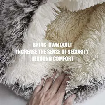 ShinHye Cat Bed Round Plush Fluffy Hooded Cat Bed Cave, Cozy for Indoor Cats or Small Dog beds, Soothing Pet Beds Doughnut Calm Anti-nxiety Dog Bed - Waterproof Bottom Washable (20×20inch, Grey)