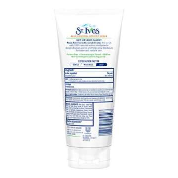 St. Ives Acne Control Face Scrub Apricot, Minimize Pores, Prevent Acne and Blemishes, With Salicylic Acid ,100% Natural Exfoliants, 6 oz, Twin Pack