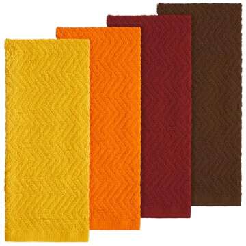 DecorRack 100% Cotton Kitchen Towels, 15" x 25" Absorbent Dish Towels [Premium Quality 400 GSM] Fall...
