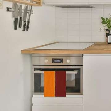 DecorRack 100% Cotton Kitchen Towels, 15" x 25" Absorbent Dish Towels [Premium Quality 400 GSM] Fall Set (Pack of 4)