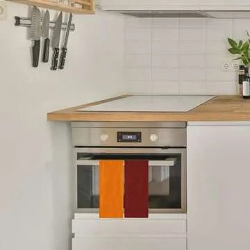 DecorRack 100% Cotton Kitchen Towels, 15" x 25" Absorbent Dish Towels [Premium Quality 400 GSM] Fall Set (Pack of 4)