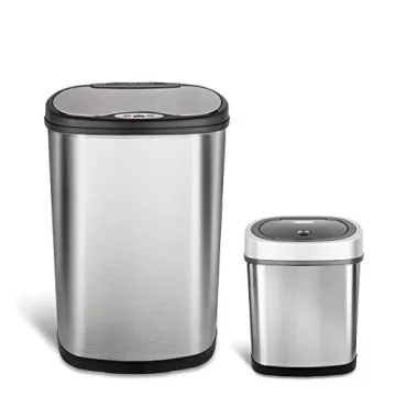 NINESTARS Touchless Infrared Trash Can Set, 13 & 3 Gallon
