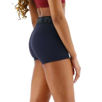 TYR Women's Standard Mid Rise Athletic Workout Short 2", Navy, X-Small