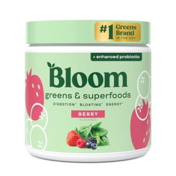 Bloom Nutrition Superfood Greens Powder for Gut Health, 30+ Ingredients