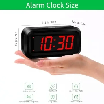 Quality LED Digital Alarm Clock for Home and Travel