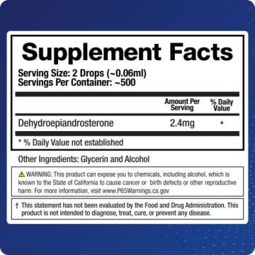 BioMatrix DHEA Liquid Hormone Supplement for Adrenal, Brain, Heart, Bone | Micronized and Liquified for Maximum Absorption, Precision Dosing, Efficacy DHEA (30 ML, 1200mg Total)
