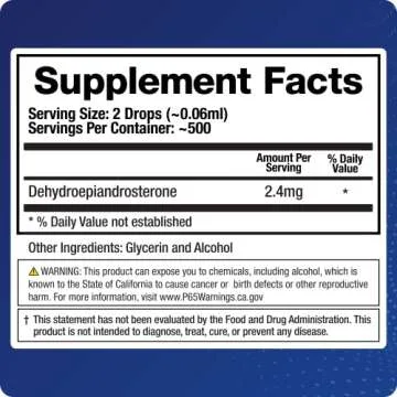 BioMatrix DHEA Liquid Hormone Supplement for Adrenal, Brain, Heart, Bone | Micronized and Liquified for Maximum Absorption, Precision Dosing, Efficacy DHEA (30 ML, 1200mg Total)