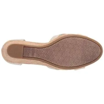 TOMS Women's Sienna Espadrille Wedge Sandal, Natural Metallic Slubby Woven, 9 B Medium US