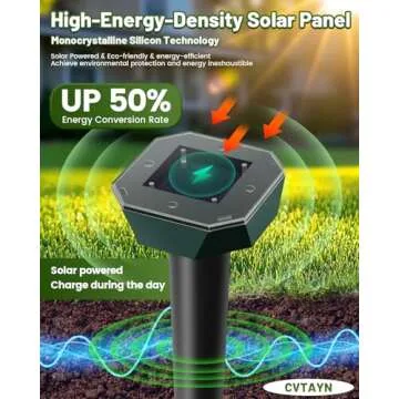 Mole and Snake Repellent | Solar Powered Ultrasonic Deterrent