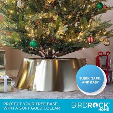 Stylish Hammered Metal Christmas Tree Collar for Holidays