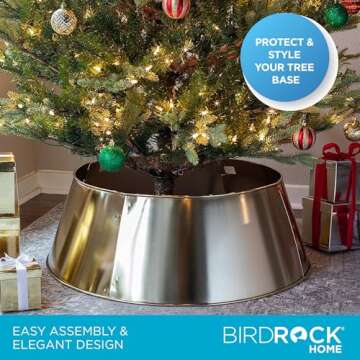 Stylish Hammered Metal Christmas Tree Collar for Holidays