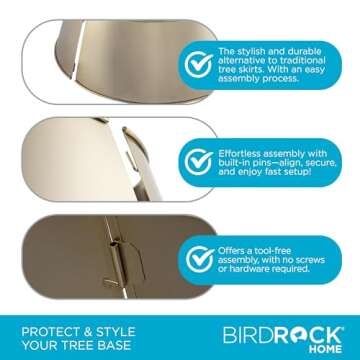 Stylish Hammered Metal Christmas Tree Collar for Holidays