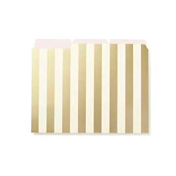 Kate Spade New York File Folder Set of 6 in Gold Stripe