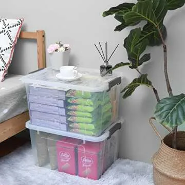 Citylife 44.4 QT Stackable Storage Bins for Home