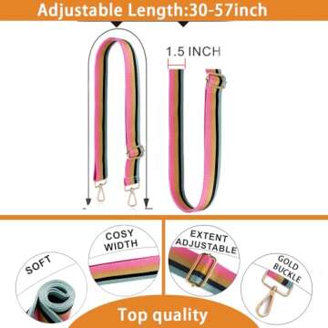 Adjustable S-Jacorry Crossbody Wide Shoulder Purse Strap