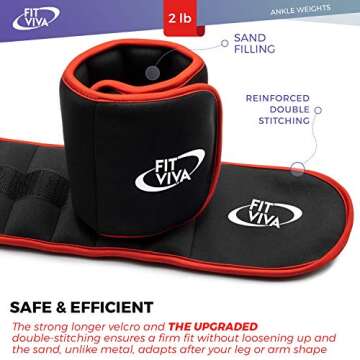 Fit Viva Ankle Weights Set 1-3 lbs for All Fitness Levels