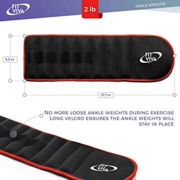 Fit Viva Ankle Weights Set 1-3 lbs for All Fitness Levels
