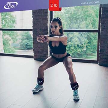 Fit Viva Ankle Weights Set 1-3 lbs for All Fitness Levels