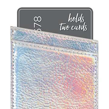 Case-Mate CM035444 - Stick On Credit Card Wallet - POCKETS - Ultra-slim Card Holder - fit - Apple – iPhone – Samsung – Galaxy - and more – Iridescent