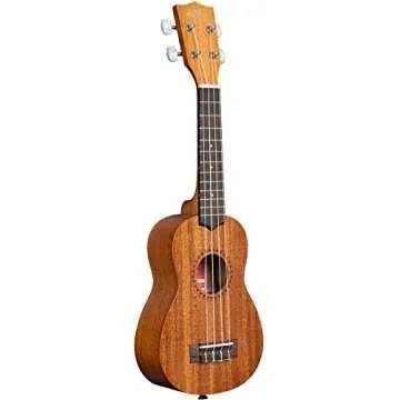 Kala KA-15S Satin Mahogany Soprano Ukulele Bundle with Gig Bag, Tuner, Strap, Fender Play, Austin Bazaar Instructional DVD, and Polishing Cloth