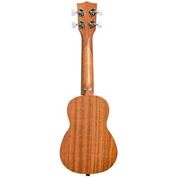 Kala KA-15S Satin Mahogany Soprano Ukulele Bundle with Gig Bag, Tuner, Strap, Fender Play, Austin Bazaar Instructional DVD, and Polishing Cloth