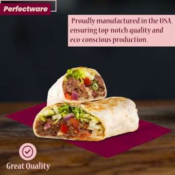 Perfectware 2 Ply Burgundy Paper Dinner Napkins - Pack of 50ct