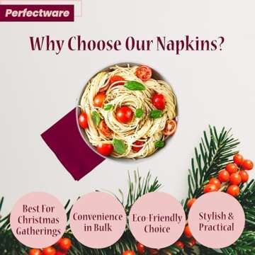 Perfectware 2 Ply Burgundy Paper Dinner Napkins - Pack of 50ct