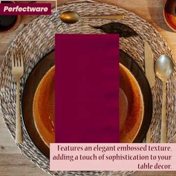 Perfectware 2 Ply Burgundy Paper Dinner Napkins - Pack of 50ct