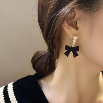 Elegant Black Velvet Bow Earrings for any Occasion