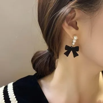 Elegant Black Velvet Bow Earrings for any Occasion