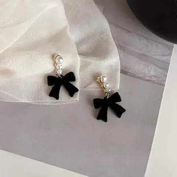 Elegant Black Velvet Bow Earrings for any Occasion