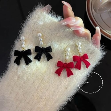 Elegant Black Velvet Bow Earrings for any Occasion
