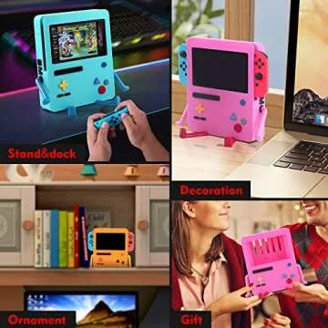 GRAPMKTG Charging Stand Unique Gifts for Game Lover Compatible with Nintendo Switch Portable Dock Pink
