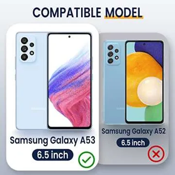 Goton Compatible with Samsung Galaxy A53 5G Case with Camera Cover & 360° Kickstand Ring with Tempe...