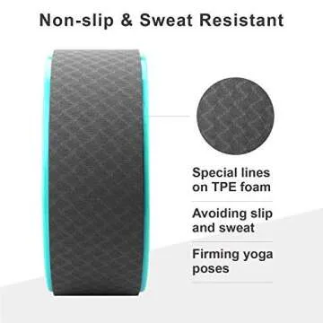 Reehut Yoga Wheel - 12.6" x 5" Strong Premium Back Roller and Stretcher with Thick Cushion for Dharma Yoga Pose, Backbend & Stretching - (Black)