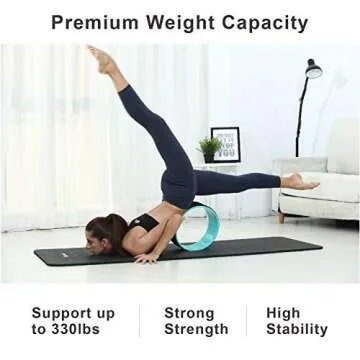 Reehut Yoga Wheel - 12.6" x 5" Strong Premium Back Roller and Stretcher with Thick Cushion for Dharma Yoga Pose, Backbend & Stretching - (Black)