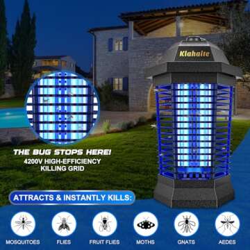 Klahaite Bug Zapper Outdoor Electric, Mosquito Zapper Indoor, Fly Zapper, Fly Trap, Insect Trap for ...