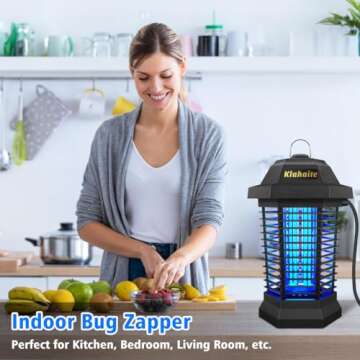 Klahaite Bug Zapper Outdoor Electric, Mosquito Zapper Indoor, Fly Zapper, Fly Trap, Insect Trap for Garden Backyard Patio, Black