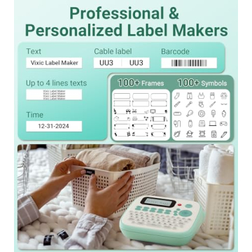 Vixic D210S Label Maker with Tapes for Home and Office