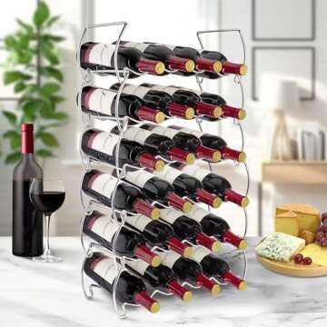 Sorbus Metal Wine Racks Countertop - 3 Tier Stackable Wine Rack - Bottle Rack Holds 12 Wine Bottles for Home, Bar, or Wine Cellar, Free-Standing Wine Rack for Inside Cabinet Wine Storage (Silver)