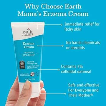 Earth Mama Eczema Cream | Therapeutic Itch Relief Moisturizer Lotion for Itchy Rashes, Bug Bites, Po...