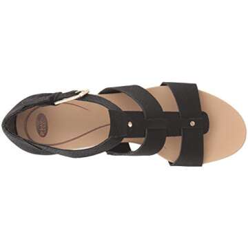 Dr. Scholl's Shoes Women's Barton Wedge Platform Sandal,Black Snake Print,10