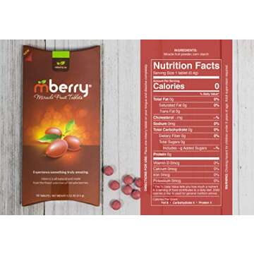 mberry Miracle Berry Tablets, Miracle Fruit Snacks, 10 Count, .12 Ounce, Pack of 1