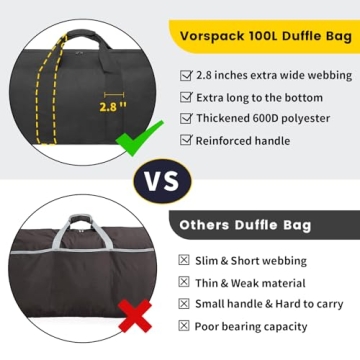 Durable 100L Duffle Bag for Travel & Camping