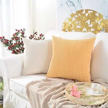 MERNETTE Corduroy Soft Decorative Pillow Covers Pack of 2