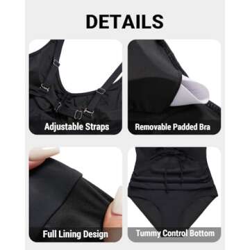 Daci Plus Size V Neck One Piece Cutout Swimsuit for Women